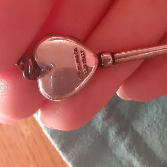 Tiffany & Co. Silver Heart Key Necklace-Vintage - Picture 6 of 9